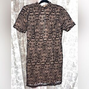 NWT Forever21 black and nude overlay dress